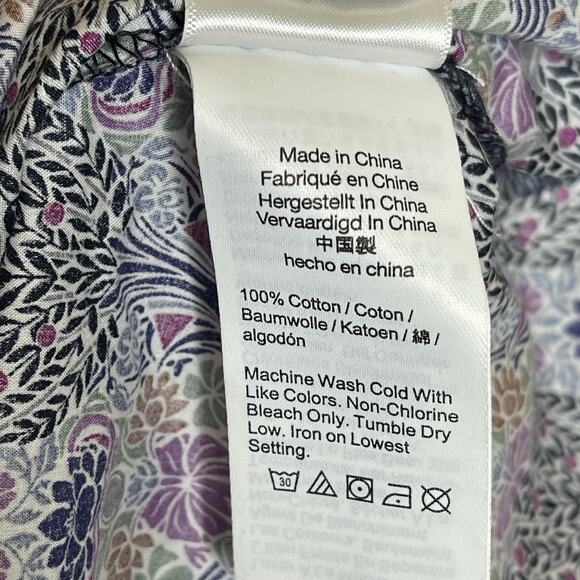 J Crew Liberty of London Fabric Tie-Sleeve Button Front Cotton Shirt Dress XS - Picture 8 of 8